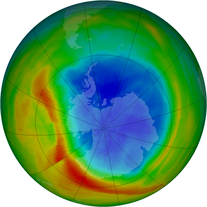 Antarctic ozone map for 01 October 1982